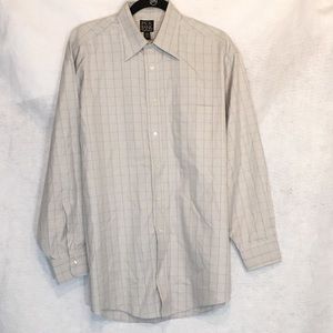 Jos A Banks 16 Dress Shirt Gray Button Down Cotton